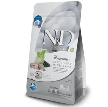 N&D Beyaz Köpekler Deniz Levreği Spirulina Yetişkin Mini