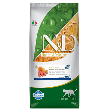 N&D Ocean Somonlu & Portakallı (Kısır) Yetişkin Kedi Maması 10 Kg